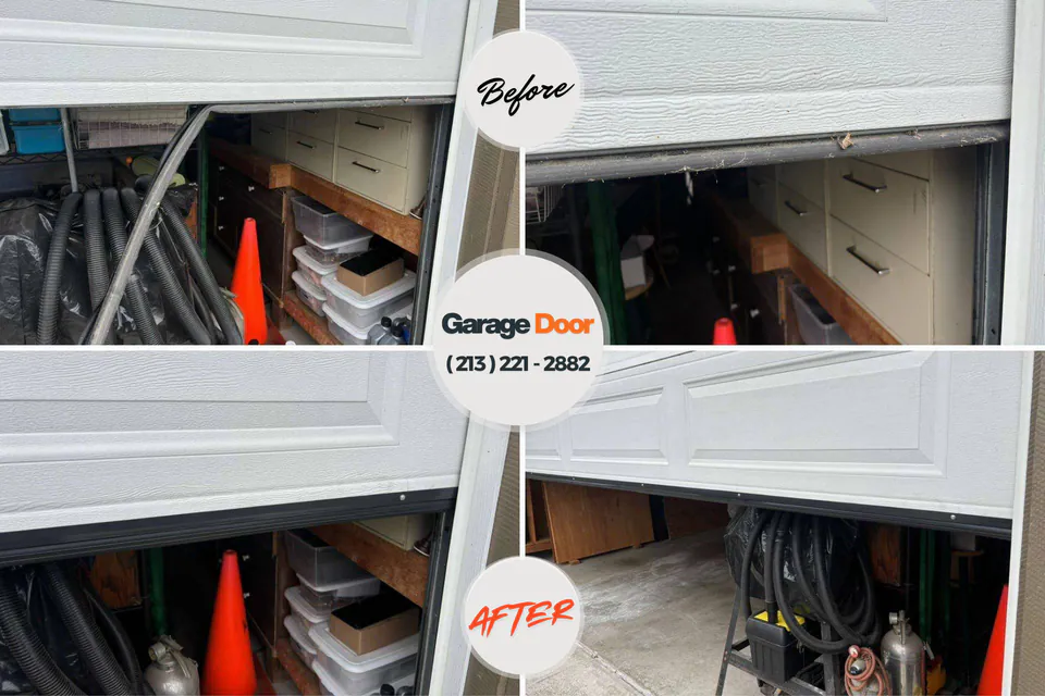 Before and after: garage door repair East Lansing, MI